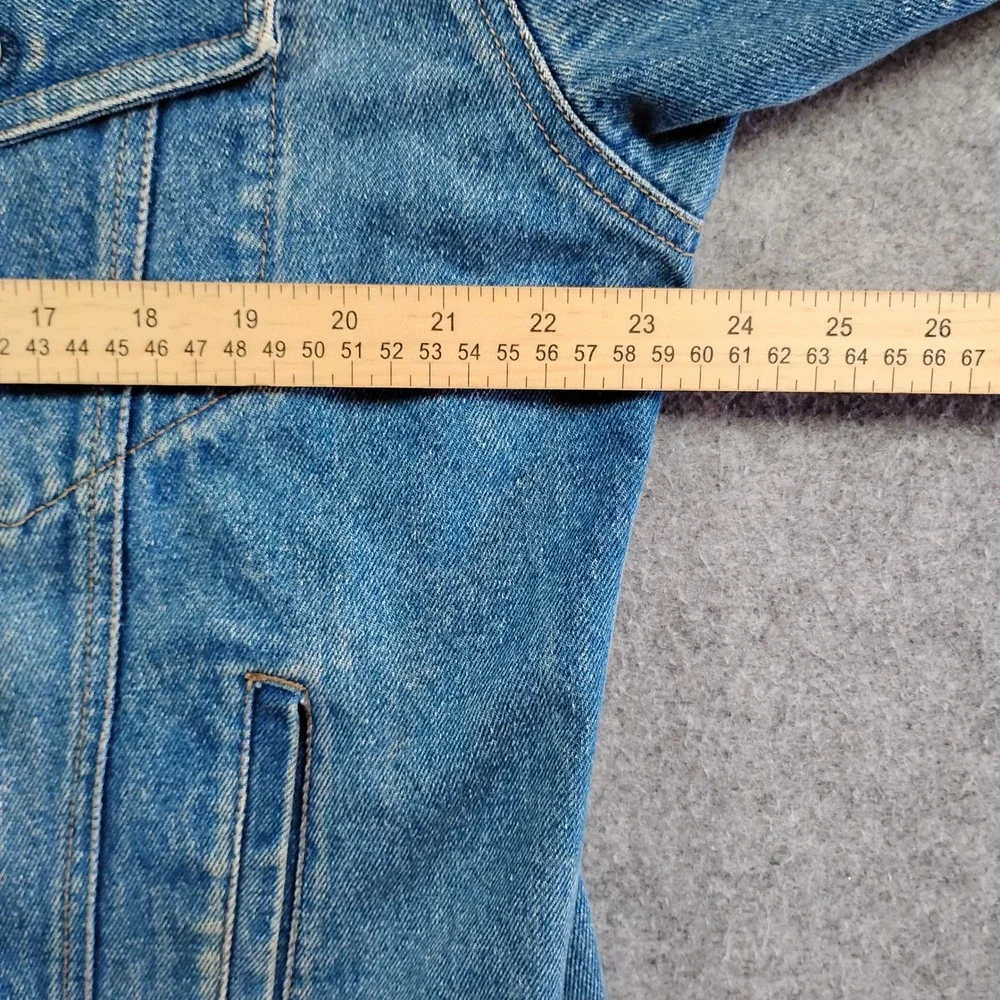 Vintage Bay‎ Horse Mens Vintage Denim Trucker Jacket Blue Medium Wash Cotton S